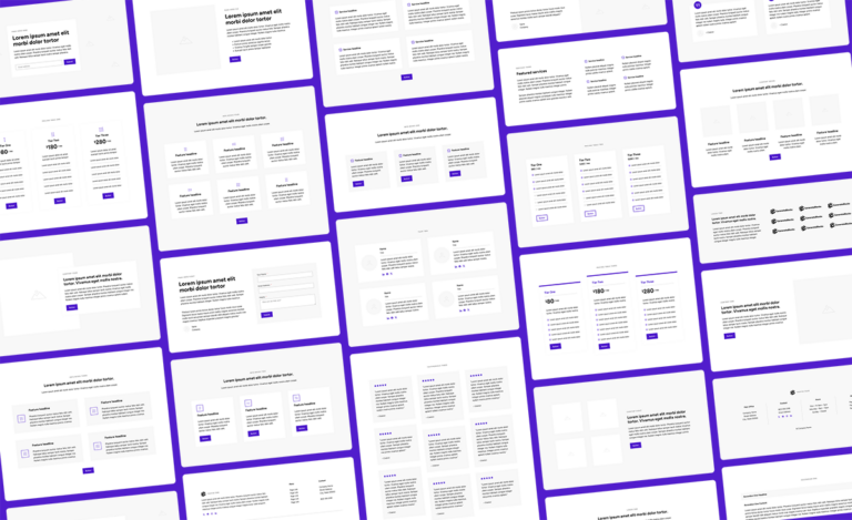 A mockup of the GenerateBlocks Pro Wireframe Patterns